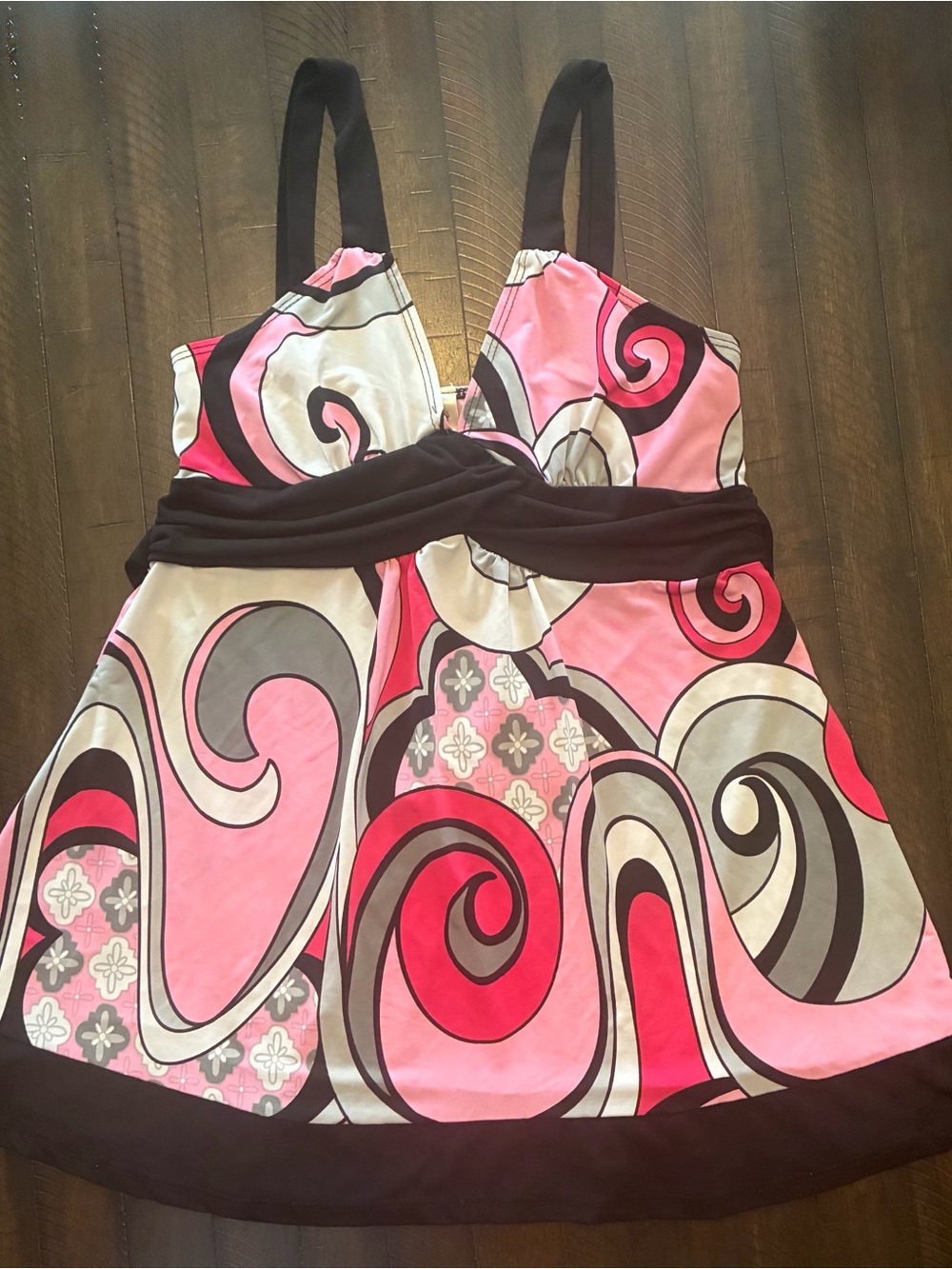 Vintage Y2K Capia Psychedelic Swirl Halter Top-Medium